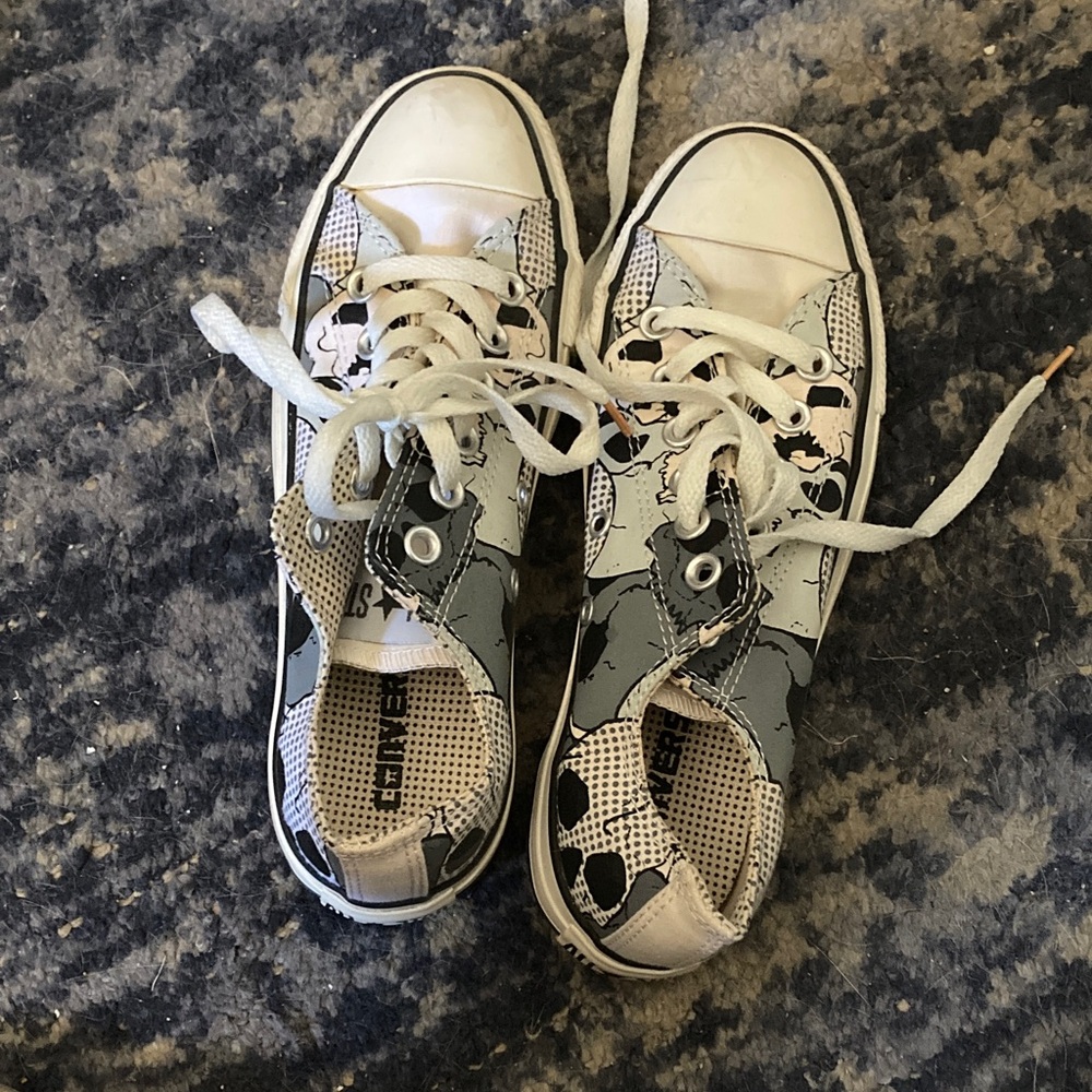 Converse Black and Gray Graphic Sneakers